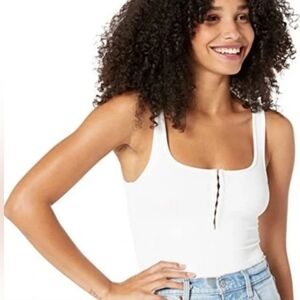 Abercrombie and Fitch Cream Hook and Eye Bodysuit Small